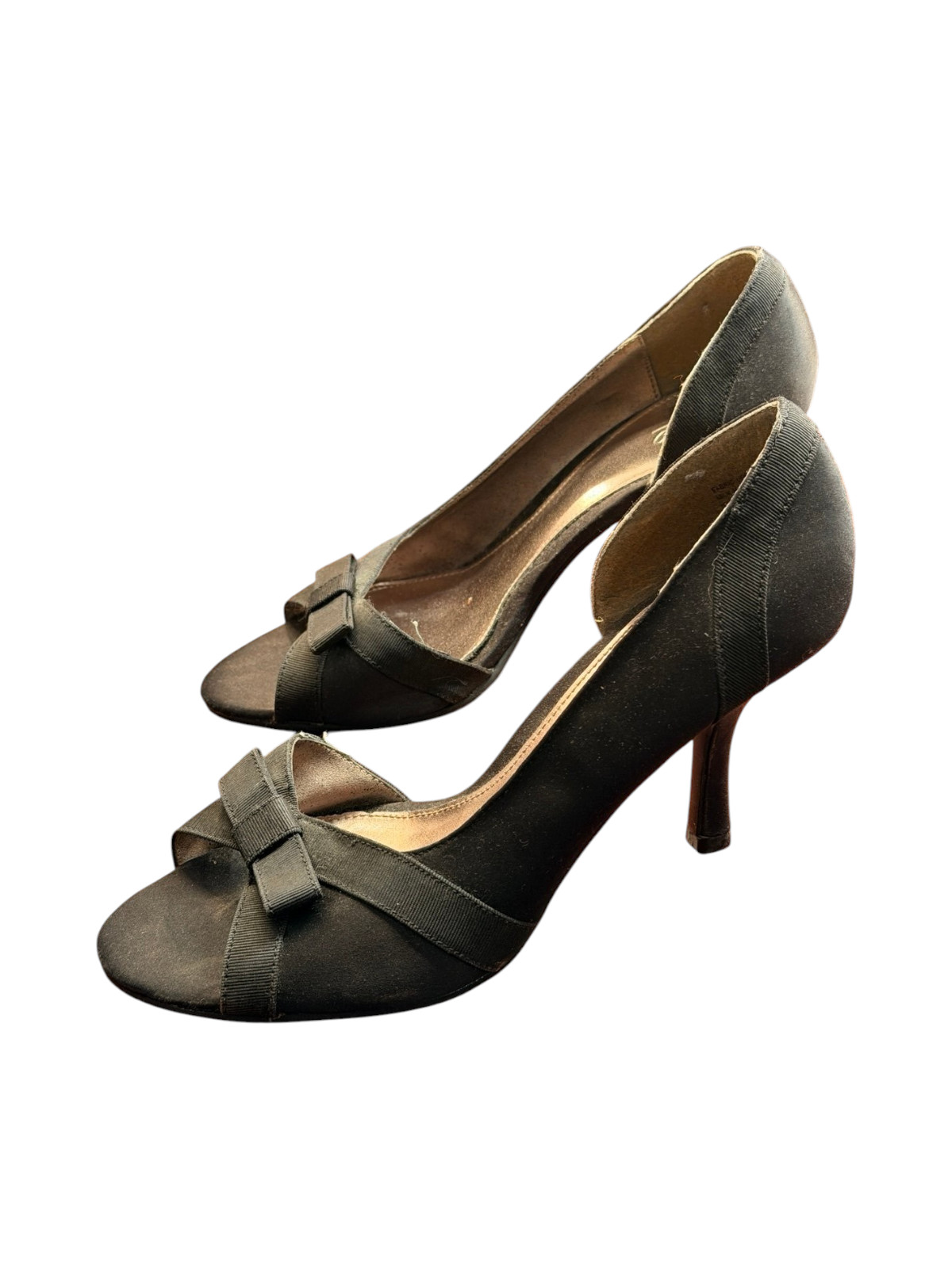 Mossimo Supply Co. | Womens Black Peep Toe Heels with Bow Accent | Size 9.5