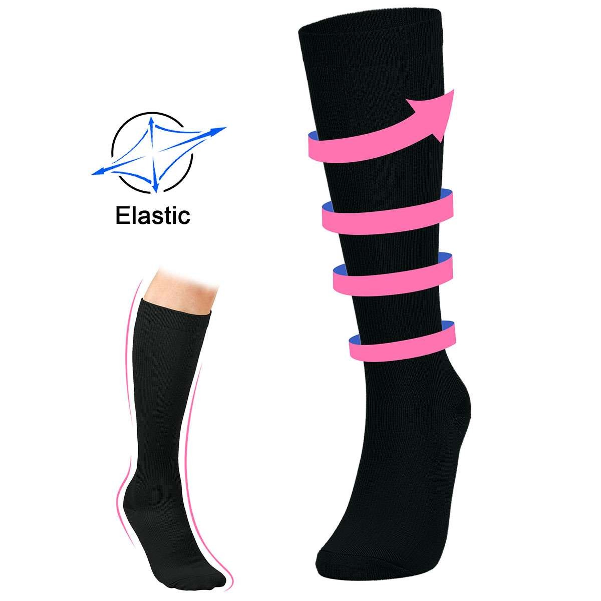 S-4XL Compression Socks 20-30 mmHg Medical Knee High For Women & Men Circulation