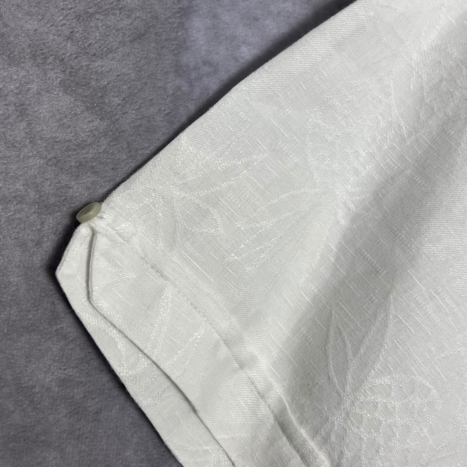 Cubavera Button Down Shirt Men XL White Excellent Linen Blend Jacquard Pineapple