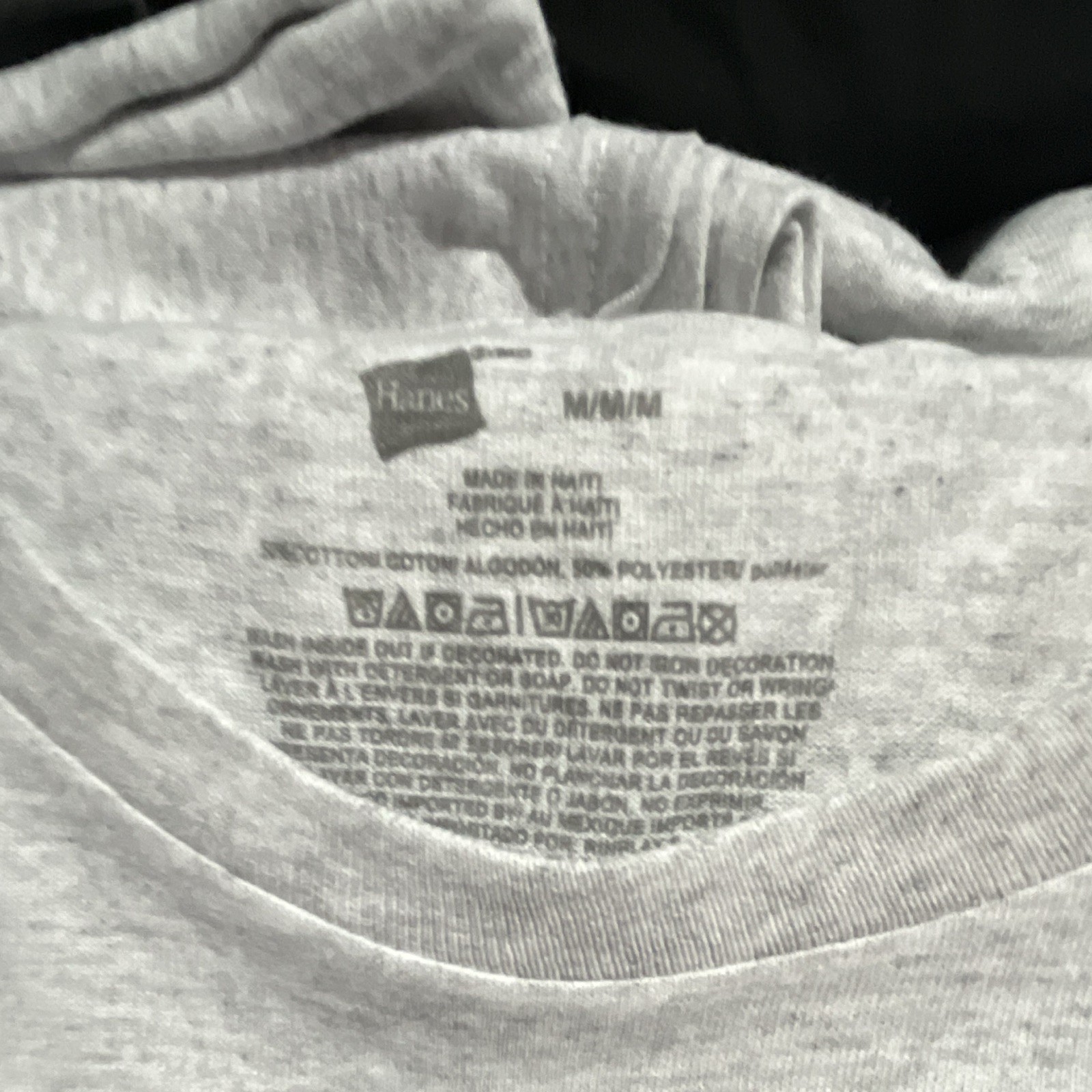 Hanes Gray Cotton Blend Short Sleeve Crew Neck Tagless Graphic Tee Mens M