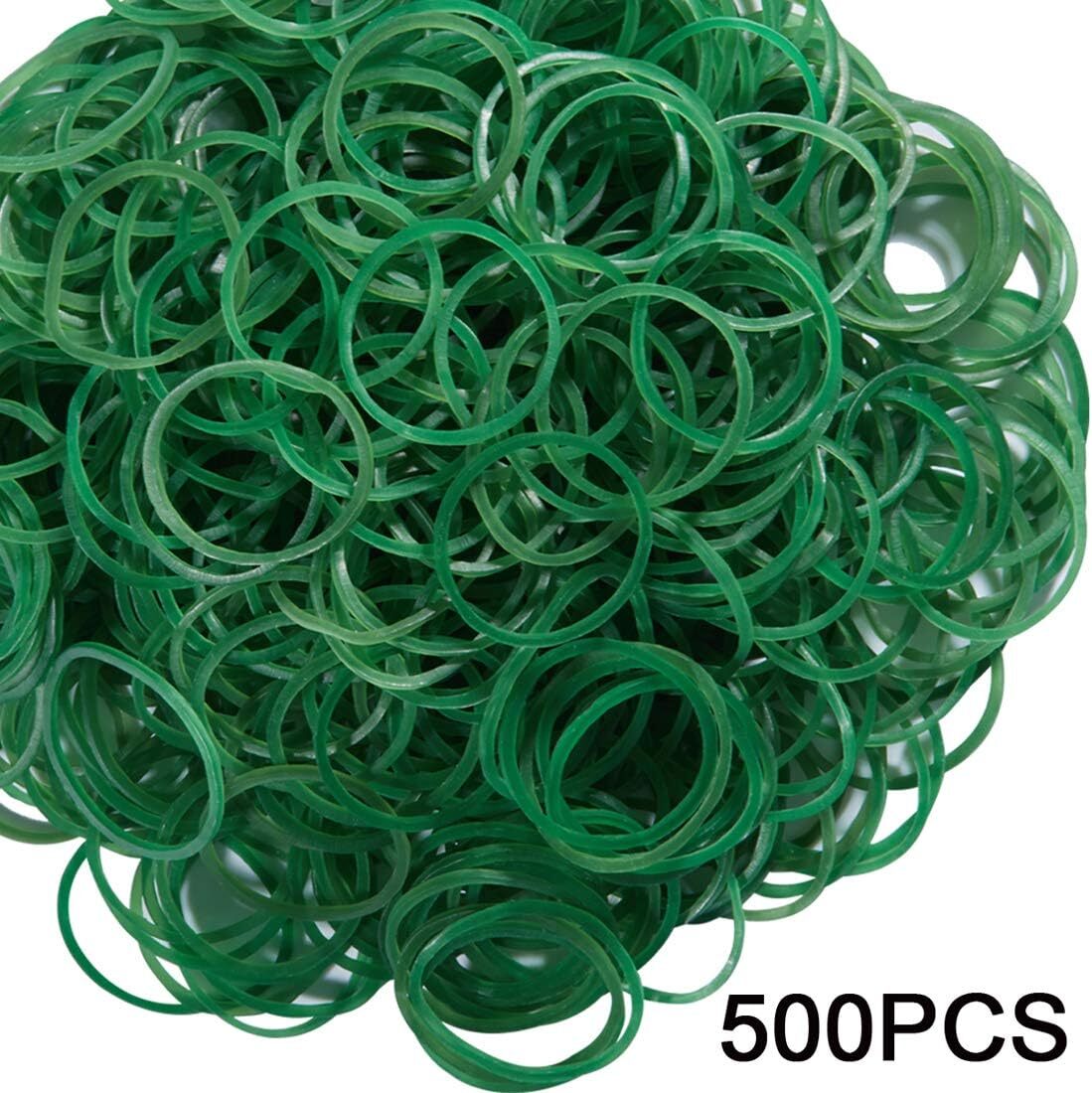 AMUU Rubber Bands 500pcs Green 1inch Small Rubber Bands for Hair 2.5cm Rubber