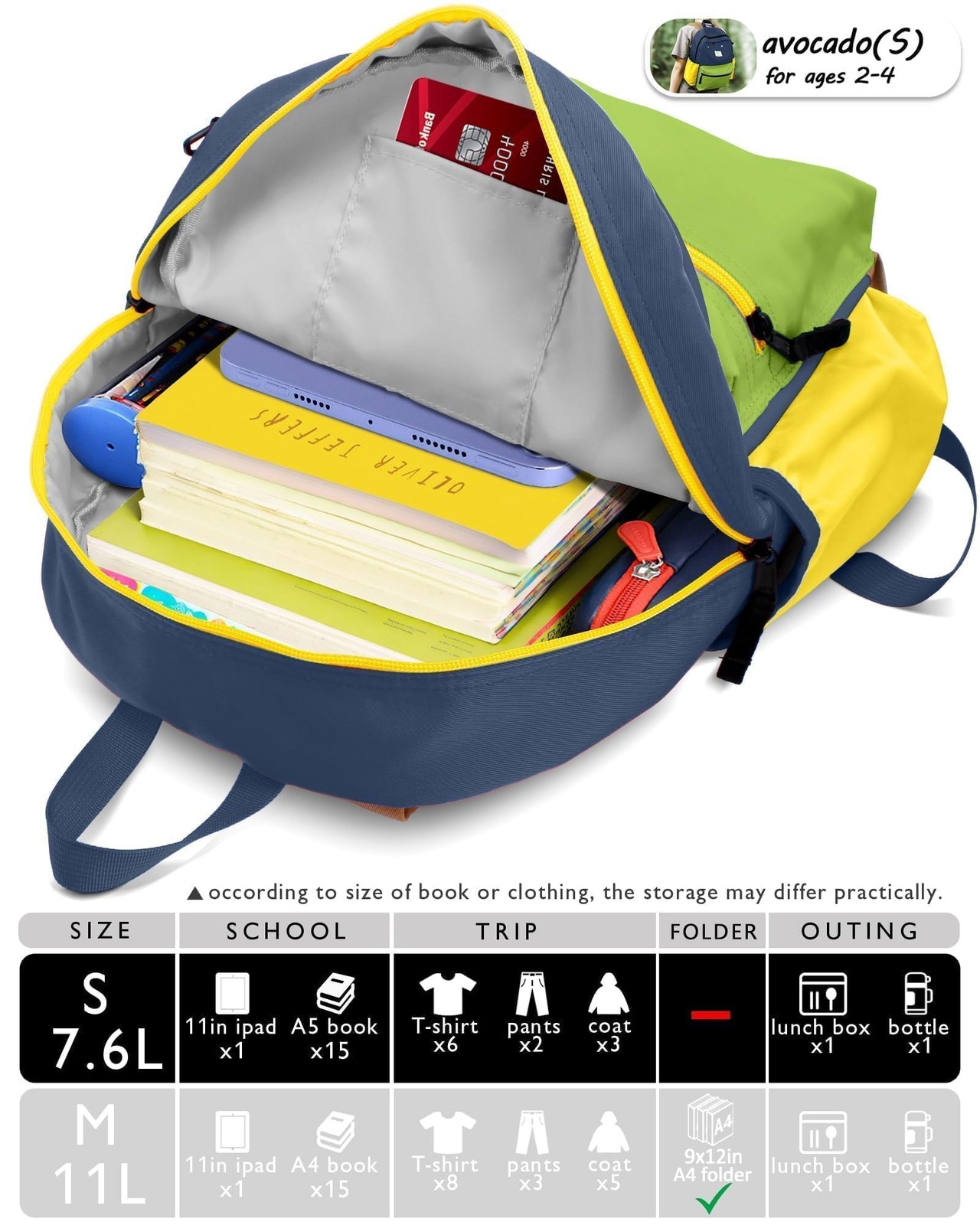 Preschool Toddler Backpack Mini Travel Kindergarten Elementary Bag 11.6 In H