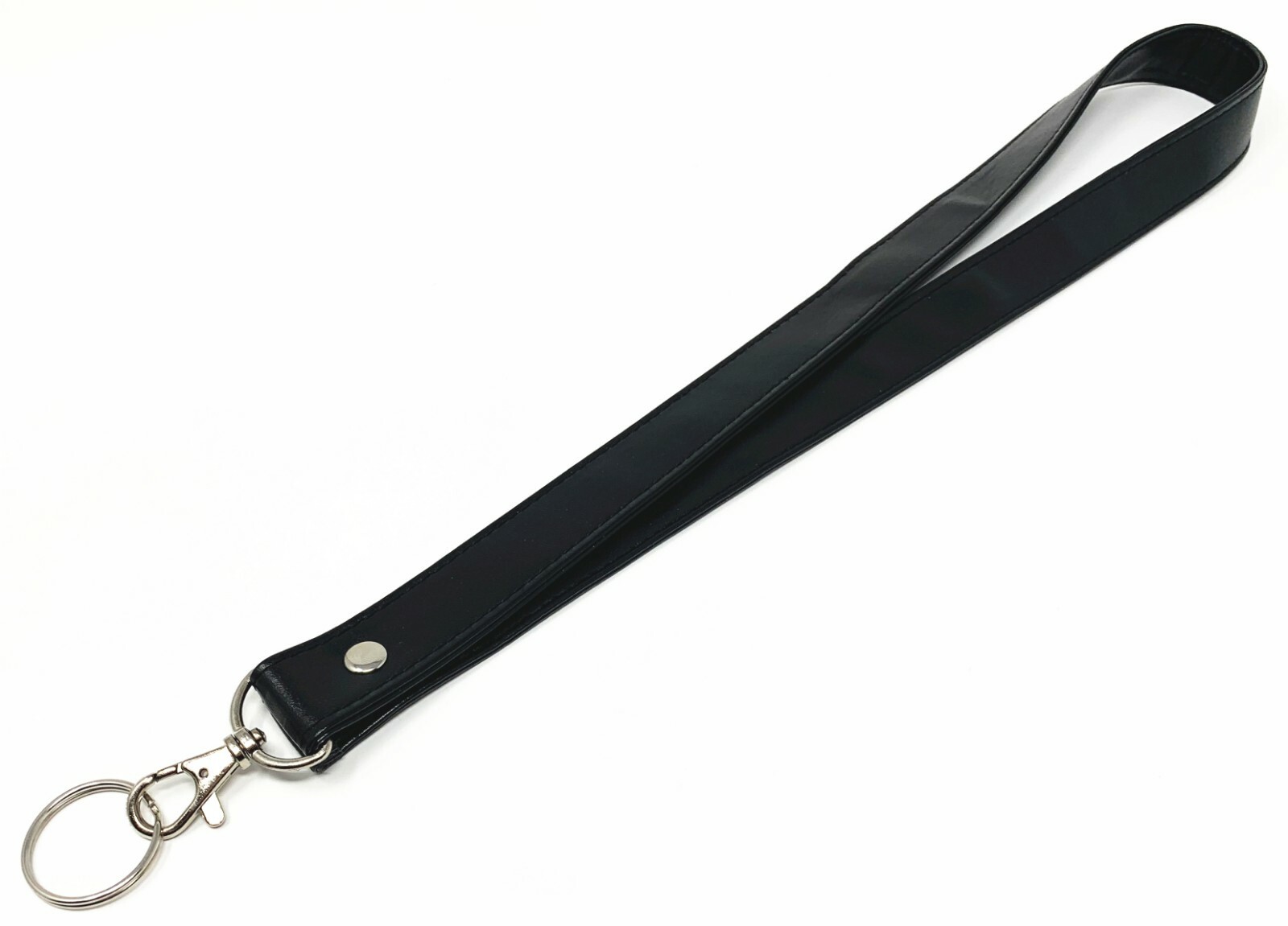 Black, Brown, Lavender Wide Leather Neck Lanyard for key, ID badge holder