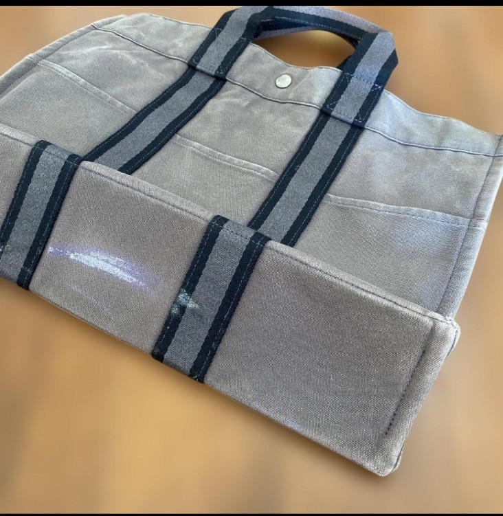 Hermes Vintage Fourre Tout MM TOTE Bag.canvas gray from JAPAN.