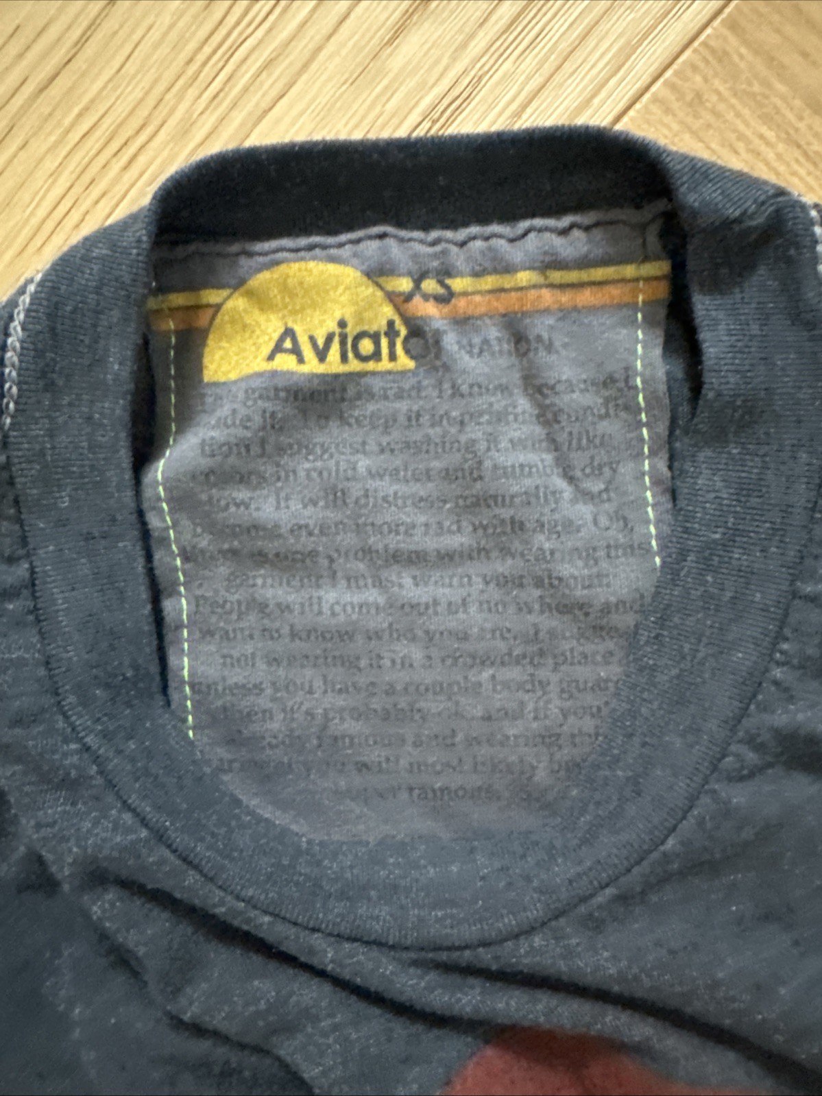 Aviator Nation Big Rainbow Tee Charcoal NWOT – XS