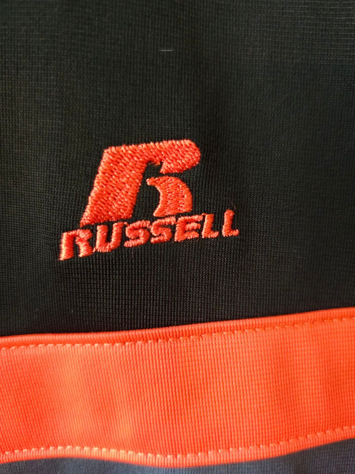 Russell Athletic Full-Zip Warm-Up Gray Black Orange Jacket Size M