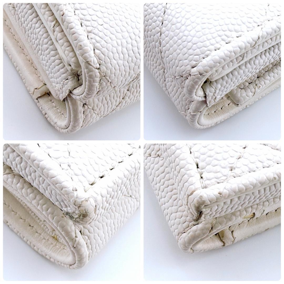 CHANEL Matelasse Nano Caviar Trifold Wallet White 2023 Cruise Authentic Japan