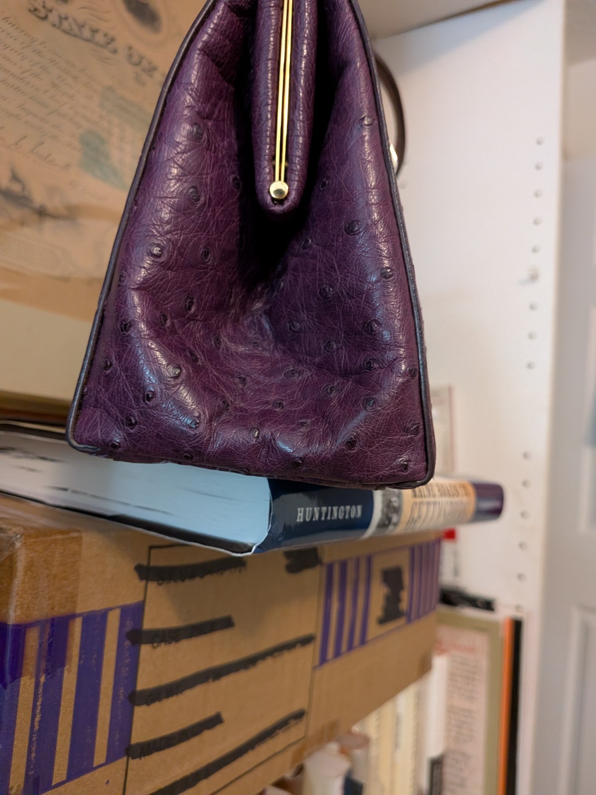 GORGEOUS! Mauro Governa for Suarez New York PURPLE OSTRICH TOTE
