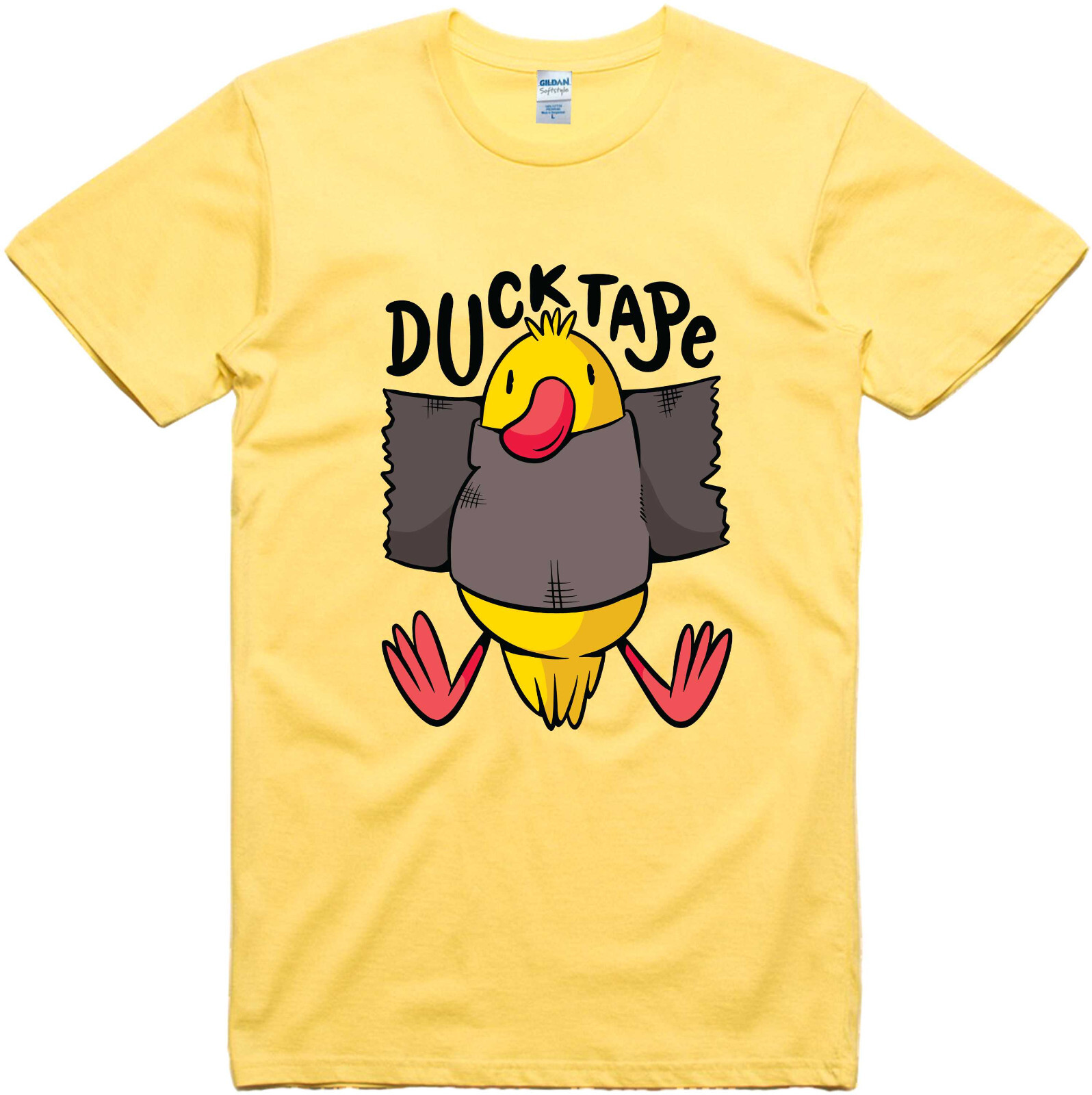 Funny T Shirt Duck Tape Print Regular Fit 100% Cotton Tee