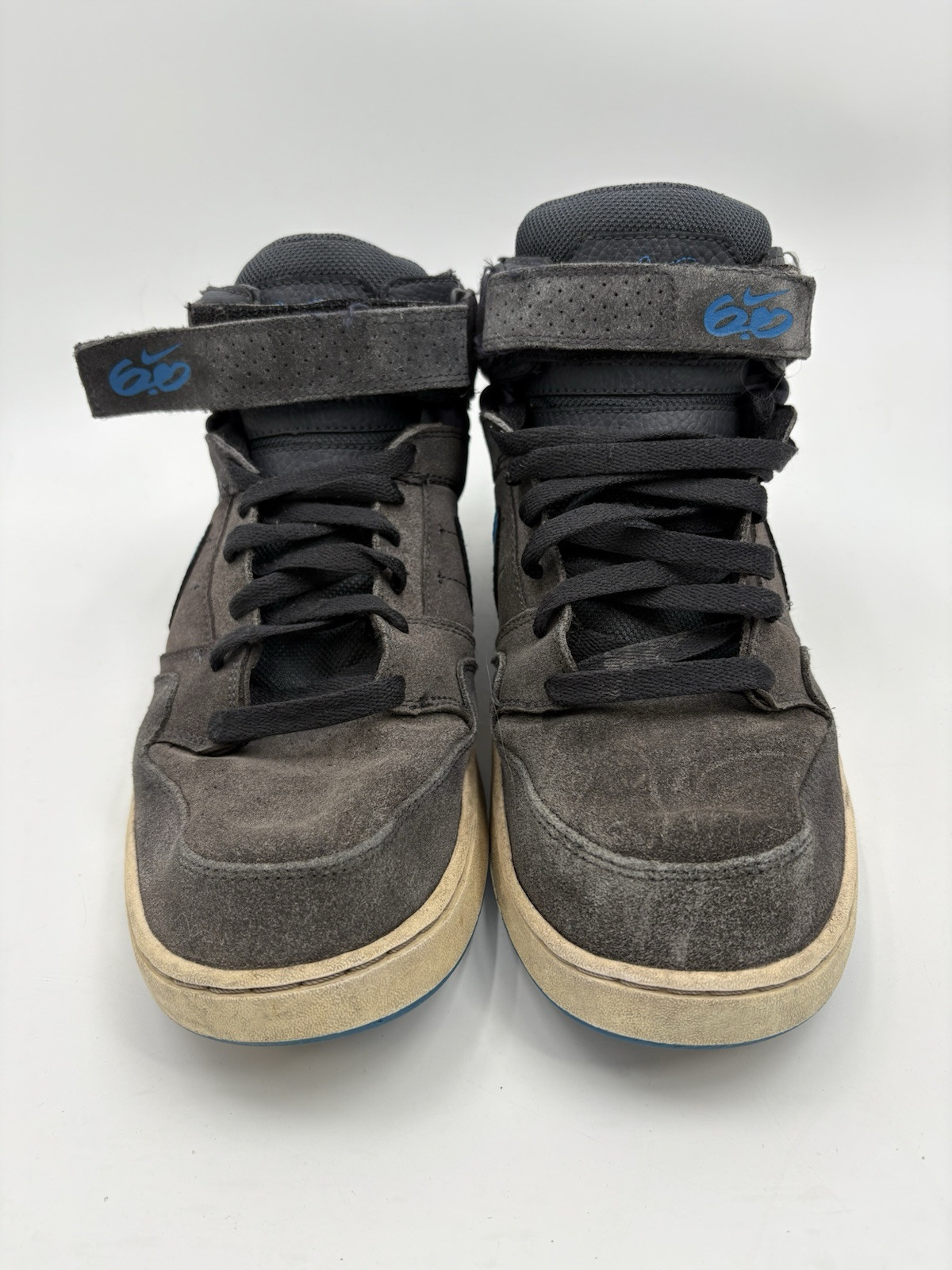 Nike SB Zoom 6.0 Mogan 2 Mid Skate Shoes Mens US 12 407360-018 Gray Blue Suede