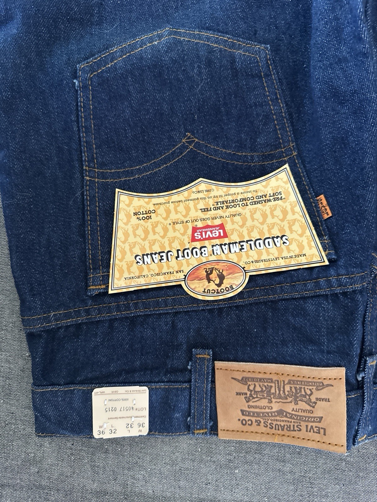 Levi’s Saddleman Boot Cut 517 Demin Jeans Deadstock Orange Tab 36×32