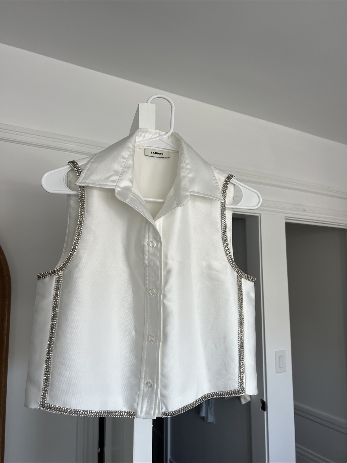 Sandro Sleeveless Twill Shirt Size 0