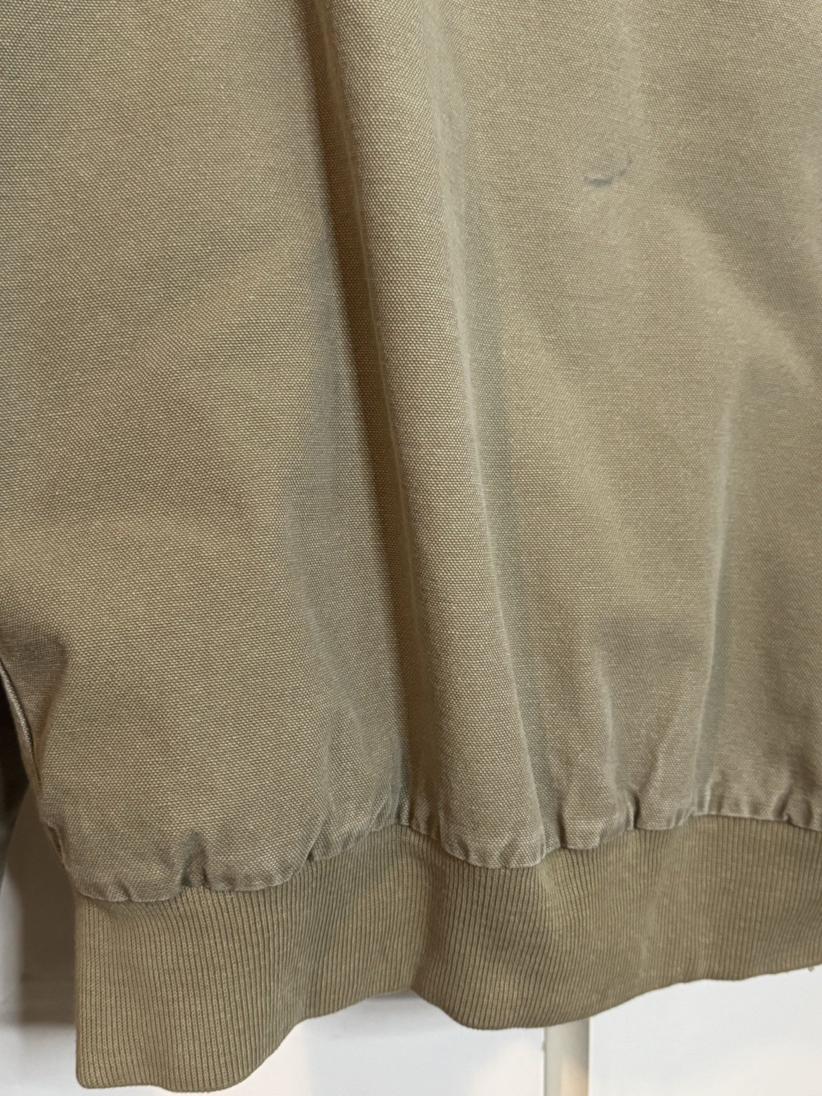 Vintage 90s Carhartt Plainsman Duck Canvas Bomber Jacket Taupe Size L