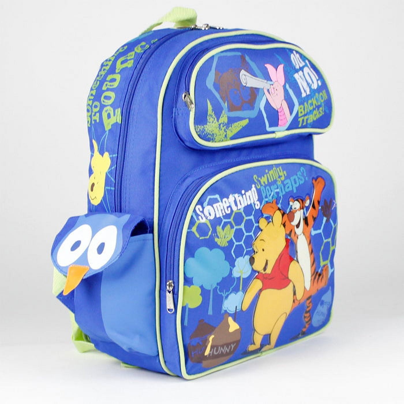 Large Backpack – Disney – Winnie the Pooh Tigger Piglet Blue 16″ School Bag NEW