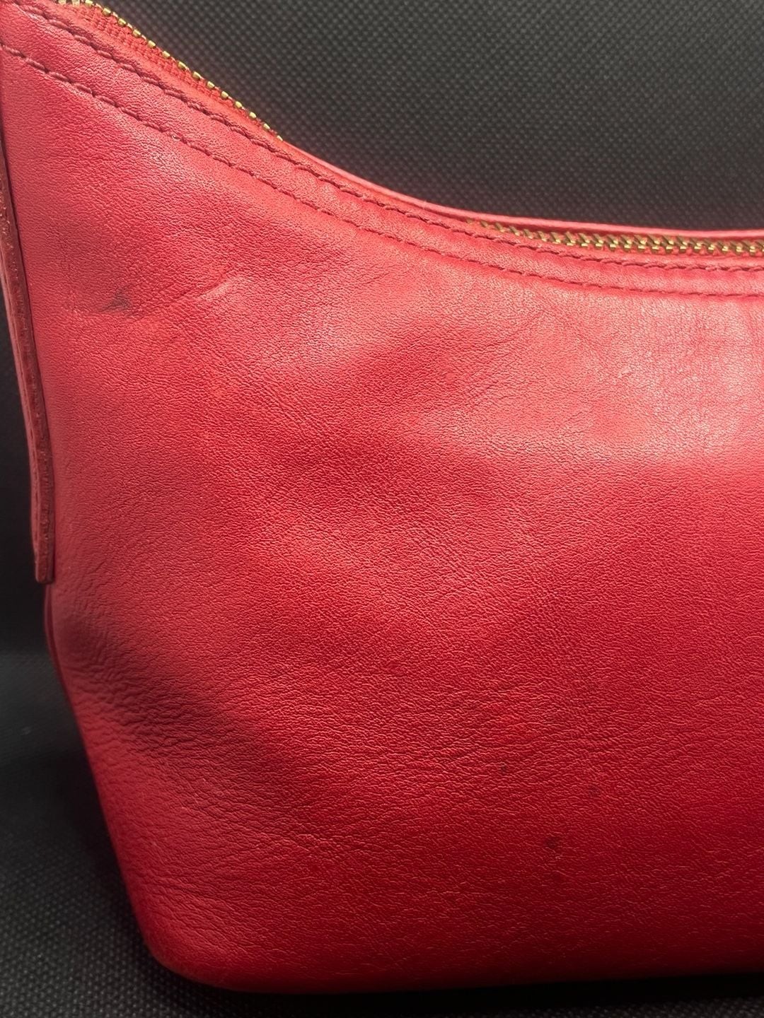 Vintage Coach Red Glovetanned Leather West Small Hobo Bag 9844