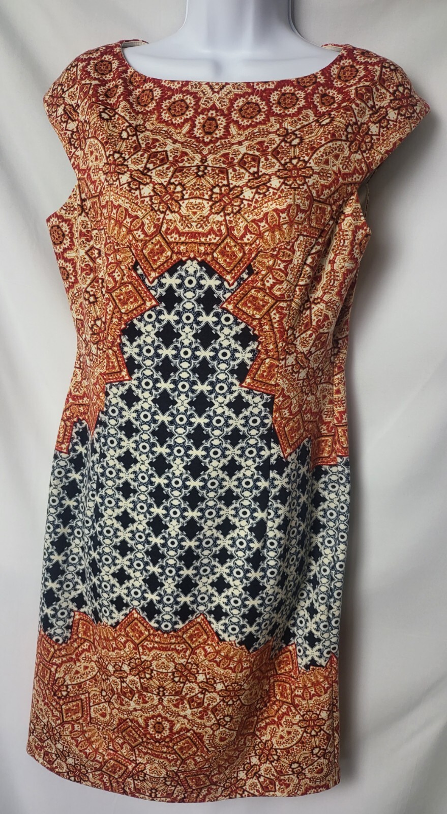 VTG London Times Women’s Size 8 Cap Sleeve Multicolor Dress India Bali RN 58142