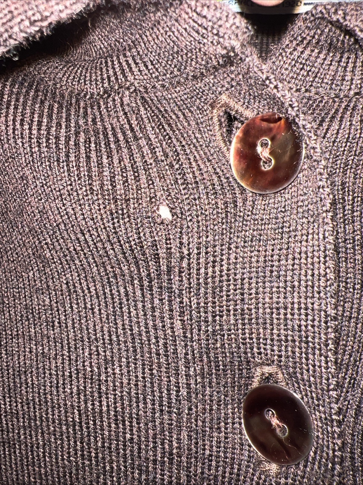 Busnel dark brown 1/4 Buttoned sweater Made in France Size 40 UK 12