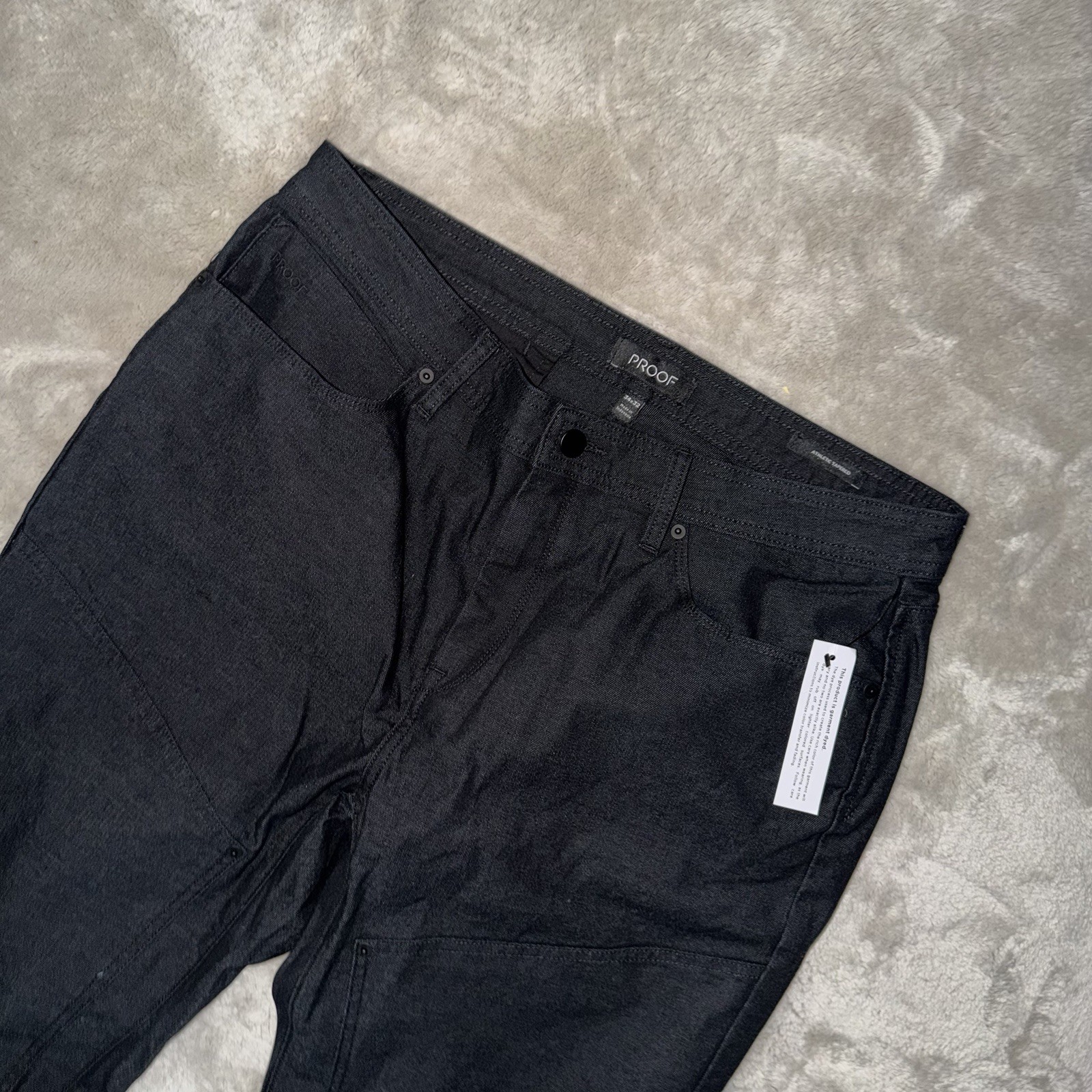 NWT Proof Huckberry Rover Double-Knee Work Pant Athletic Tapered Fit 34×32 Black
