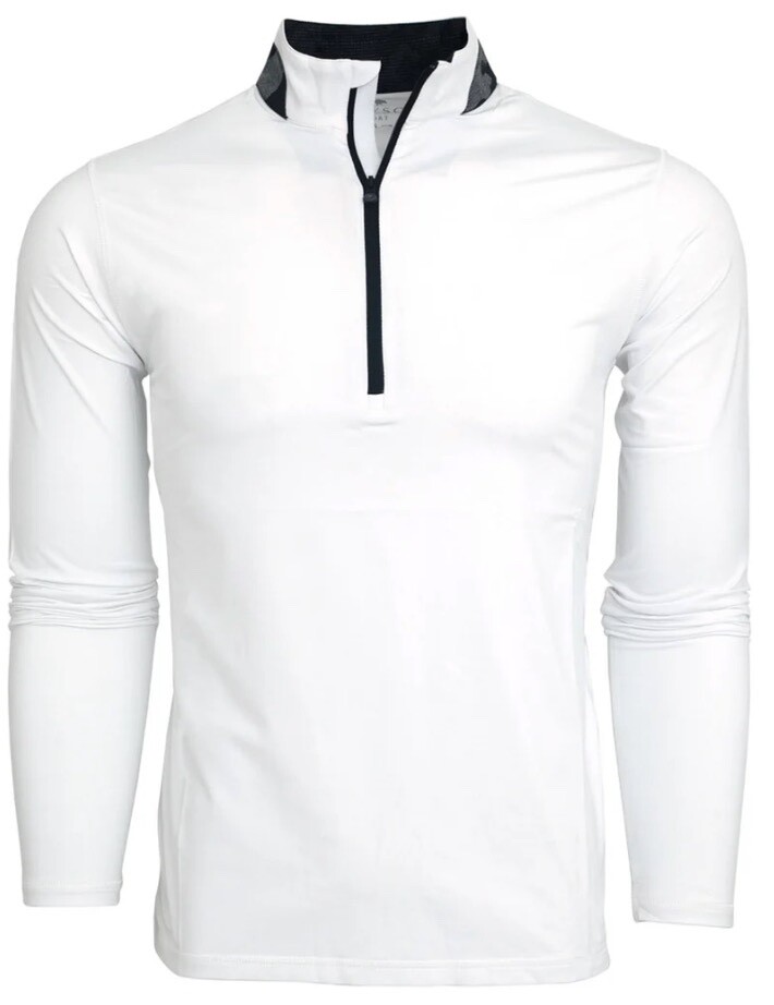 Greyson Men’s Guild Sport Golf Performance 1/4 Zip Pullover White