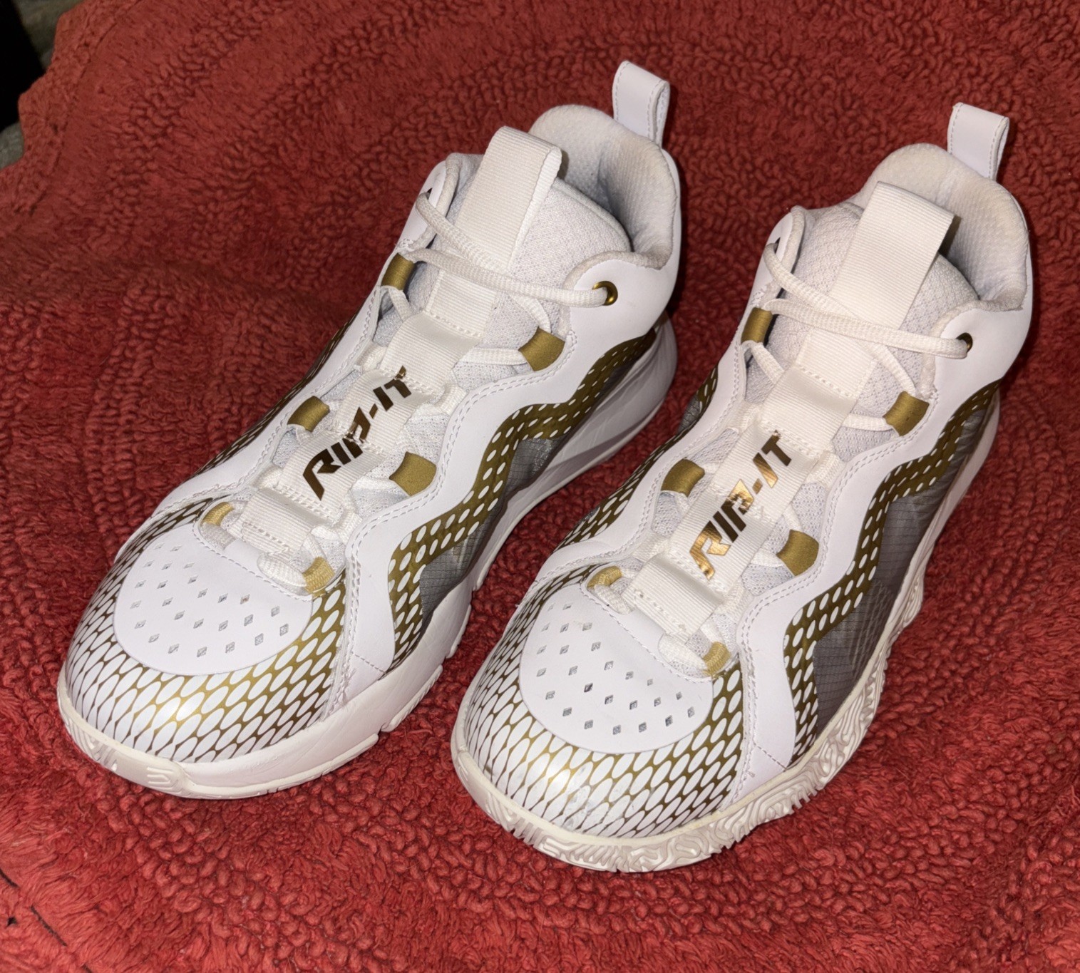 RIP-IT WOMEN’S FUTURE COURT VOLLEYBALL SNEAKERS SHOES, SIZE 13 M, WHITE/GOLD