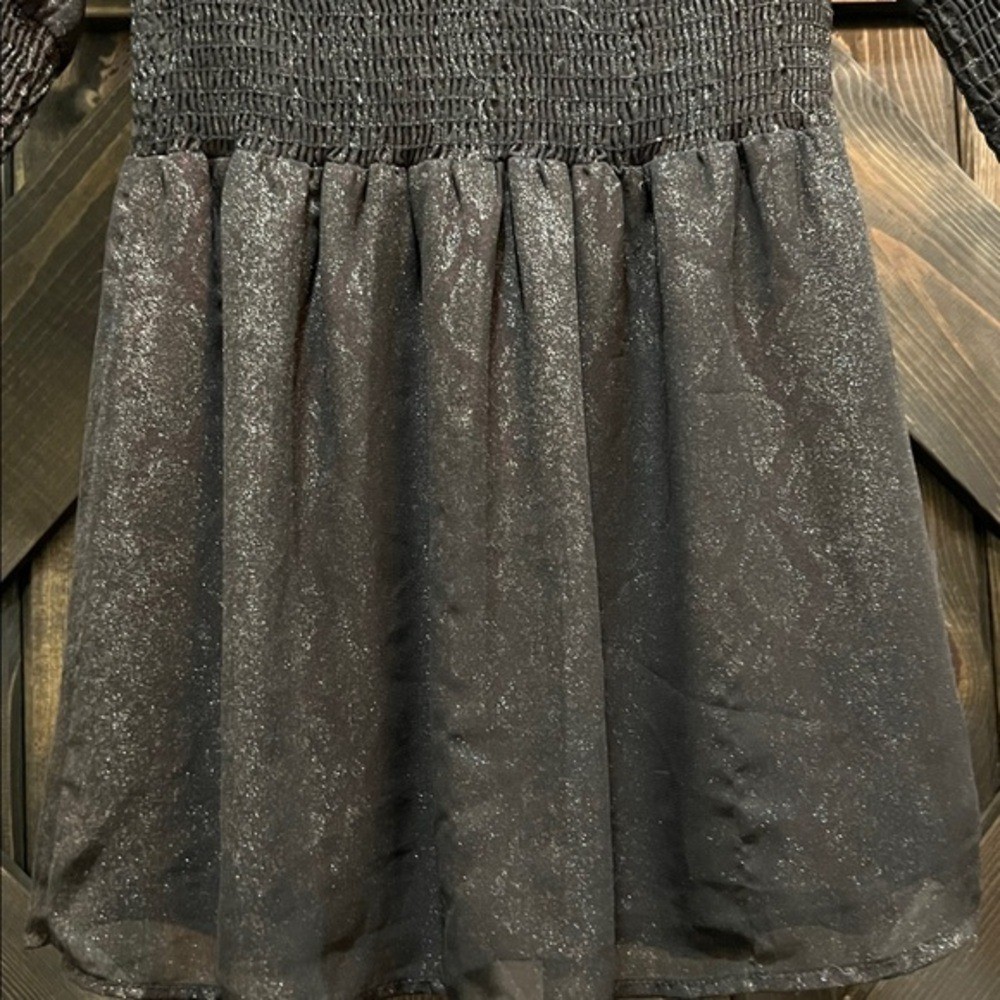 Veronica M Drop Waist Shimmer Dress XS Black Snake Fairy Grunge Whimsigoth Boho