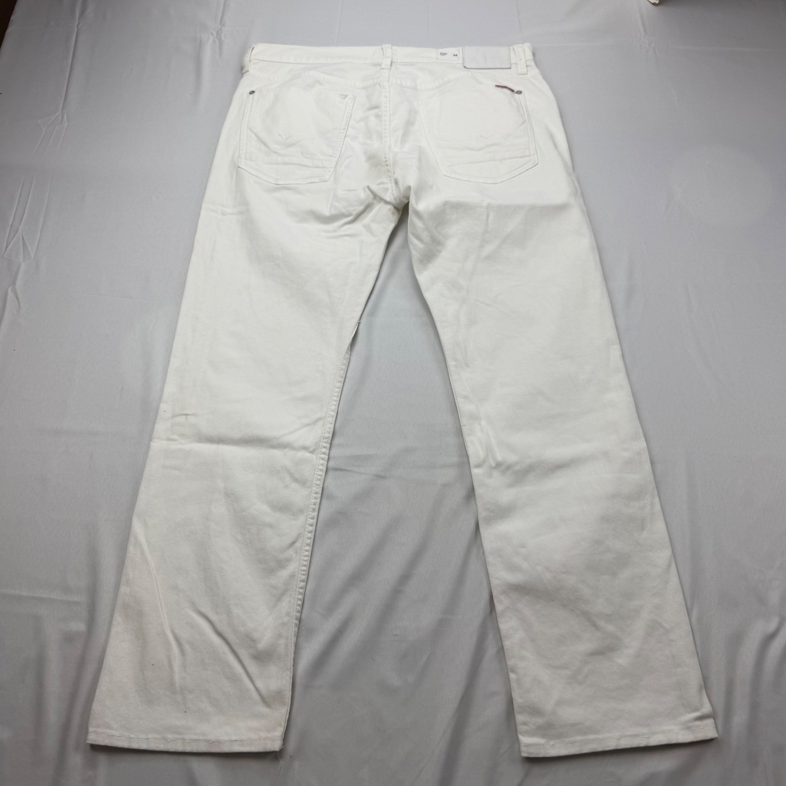 Hudson Byron Five Pocket Straight Jeans Mens 34 White Button Fly M255DLW