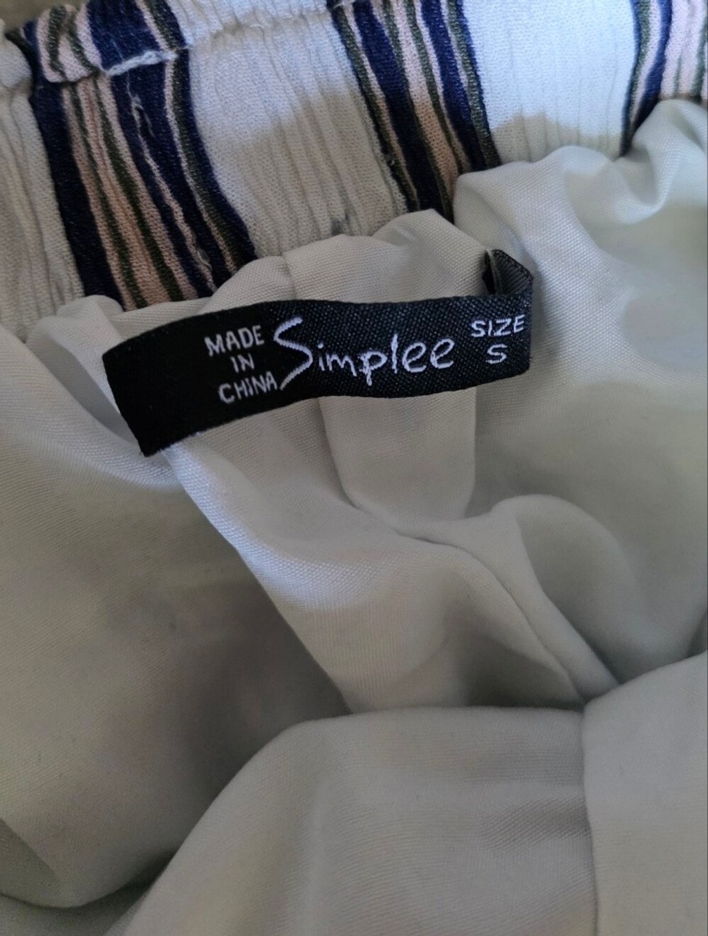 Simplee White Stripe Wide Leg Palazzo Pants Tie Waist Resort Beach Pants Size S