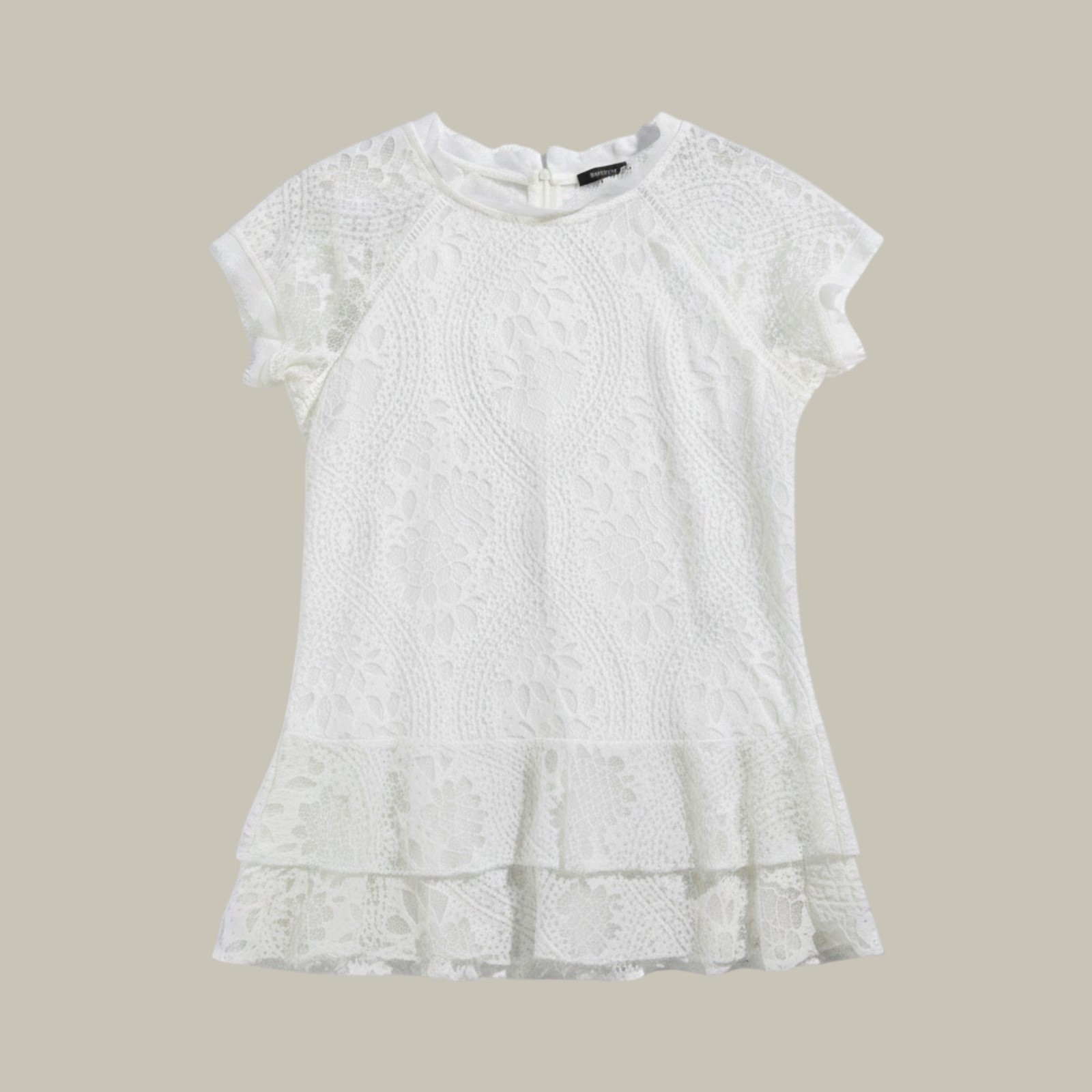Suzanne Betro Lace Boho Top Womens M Ivory Romantic Peasant Blouse