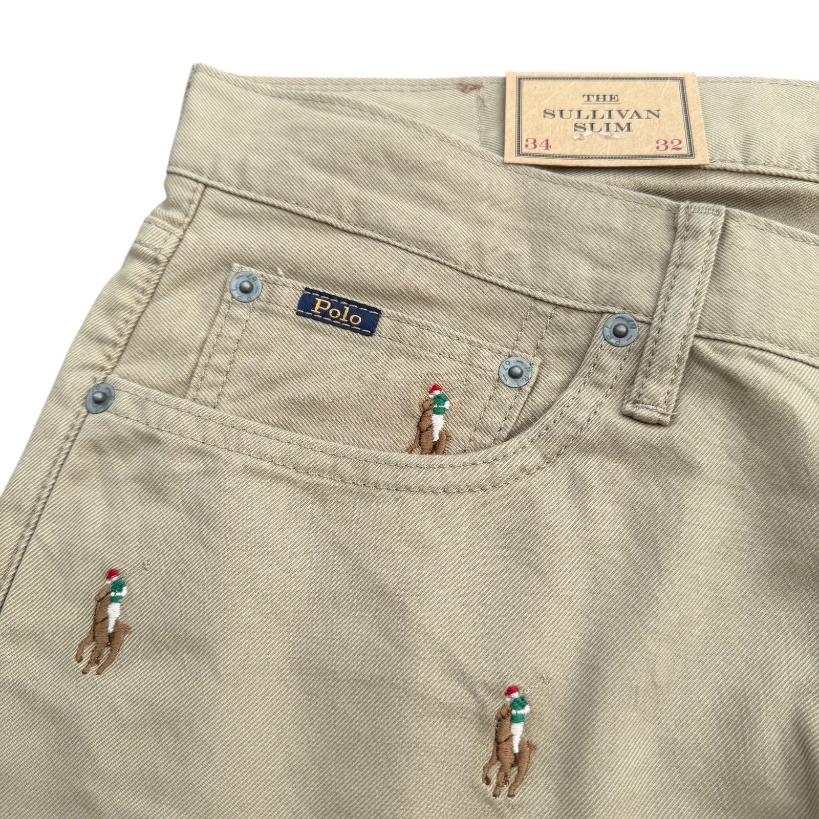 Polo Ralph Lauren Men’s Sullivan Slim Rope Dyed Cotton Denim All Over Pony Jeans