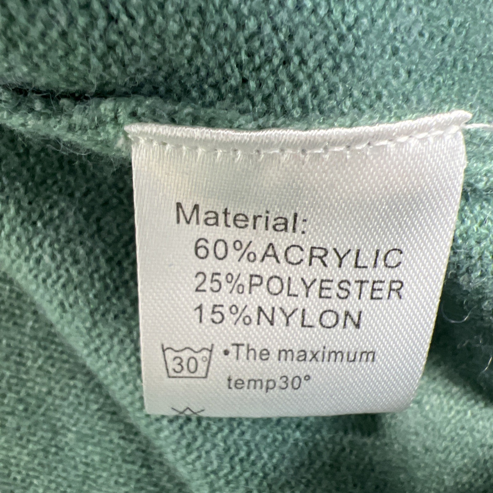 Roll Neck Sweater Long Sleeve Men 2XL Green unbranded acrylic nylon poly