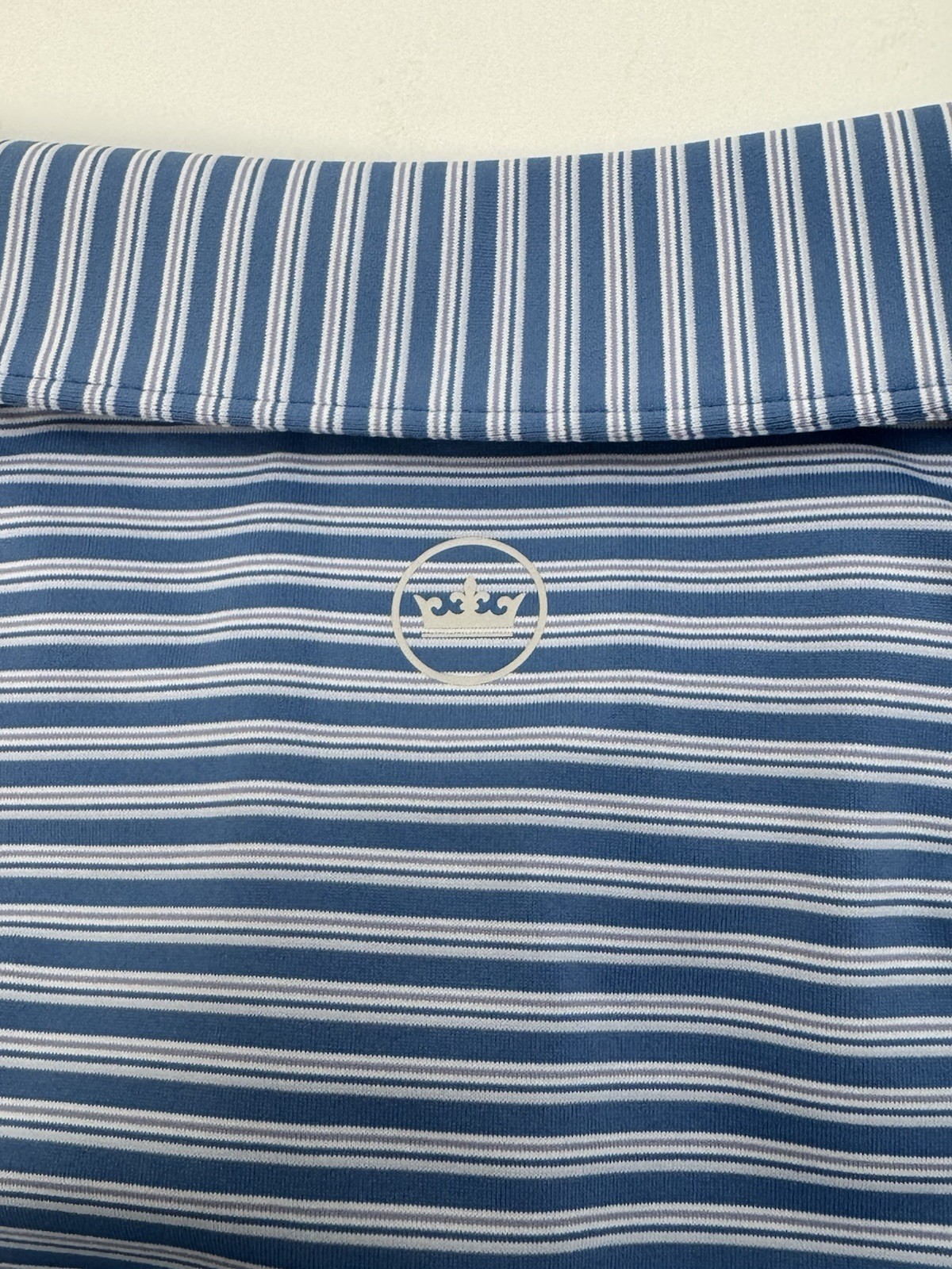 NWT Peter Millar BOWEN Triple Triple Stripe Jersey Golf Polo Shirt Blue XXL $115