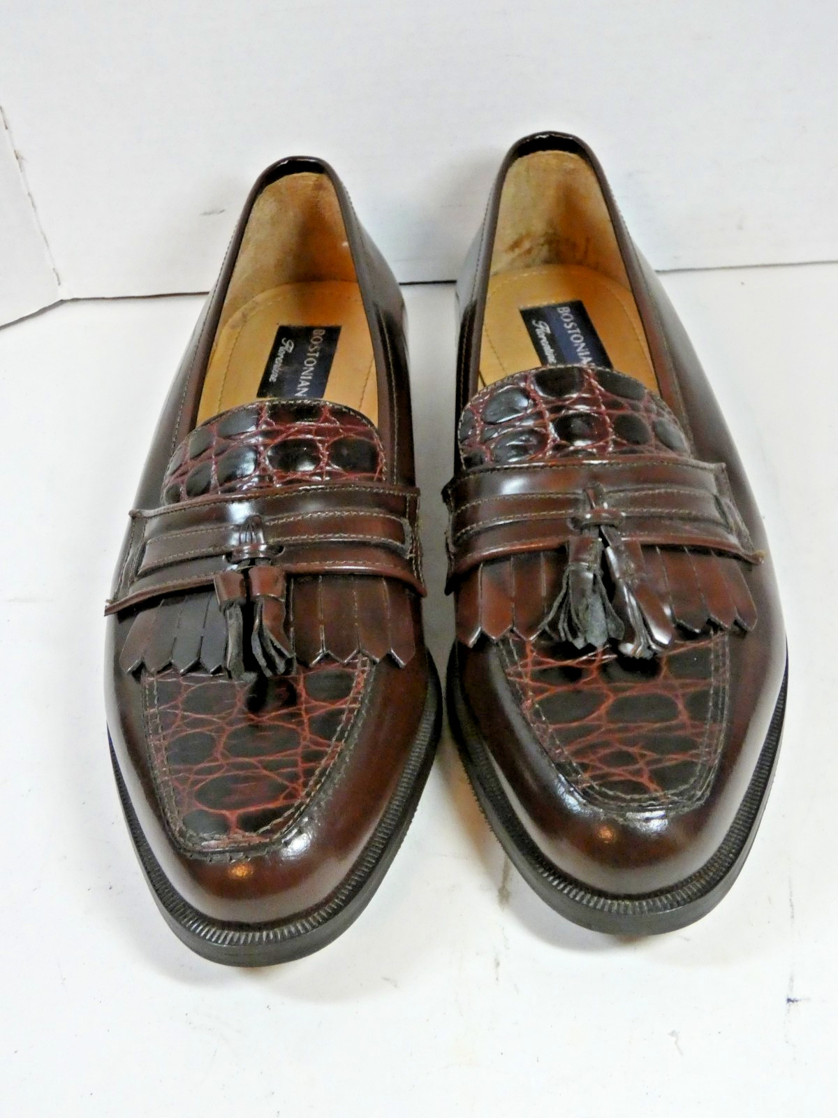 New BOSTONIAN Florentine Leather Luxury Loafers Shoes Kiltie Tassel Italy NWOB