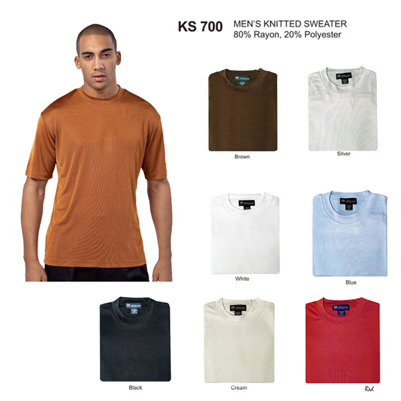 High quality Men Knitted Short Sleeve Sweater by Fortino Landi Style-KS700 S-4X