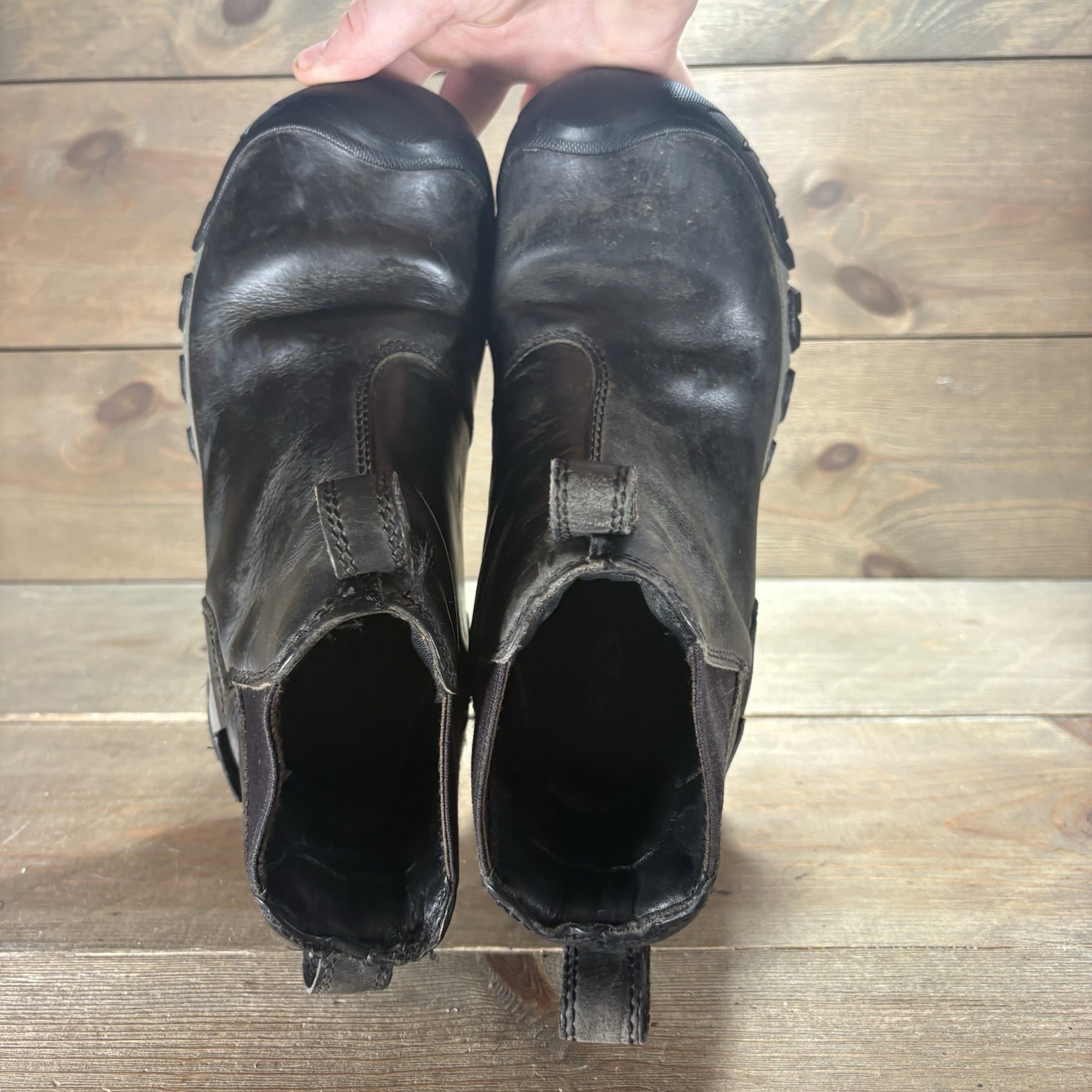 keen greta womens size 6 shoes black leather waterproof ankle chelsea boots