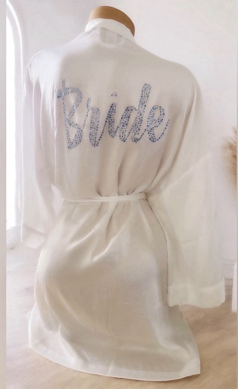 Victoria’s Secret Elegant Satin Bride Dream Angels Wedding Robe White