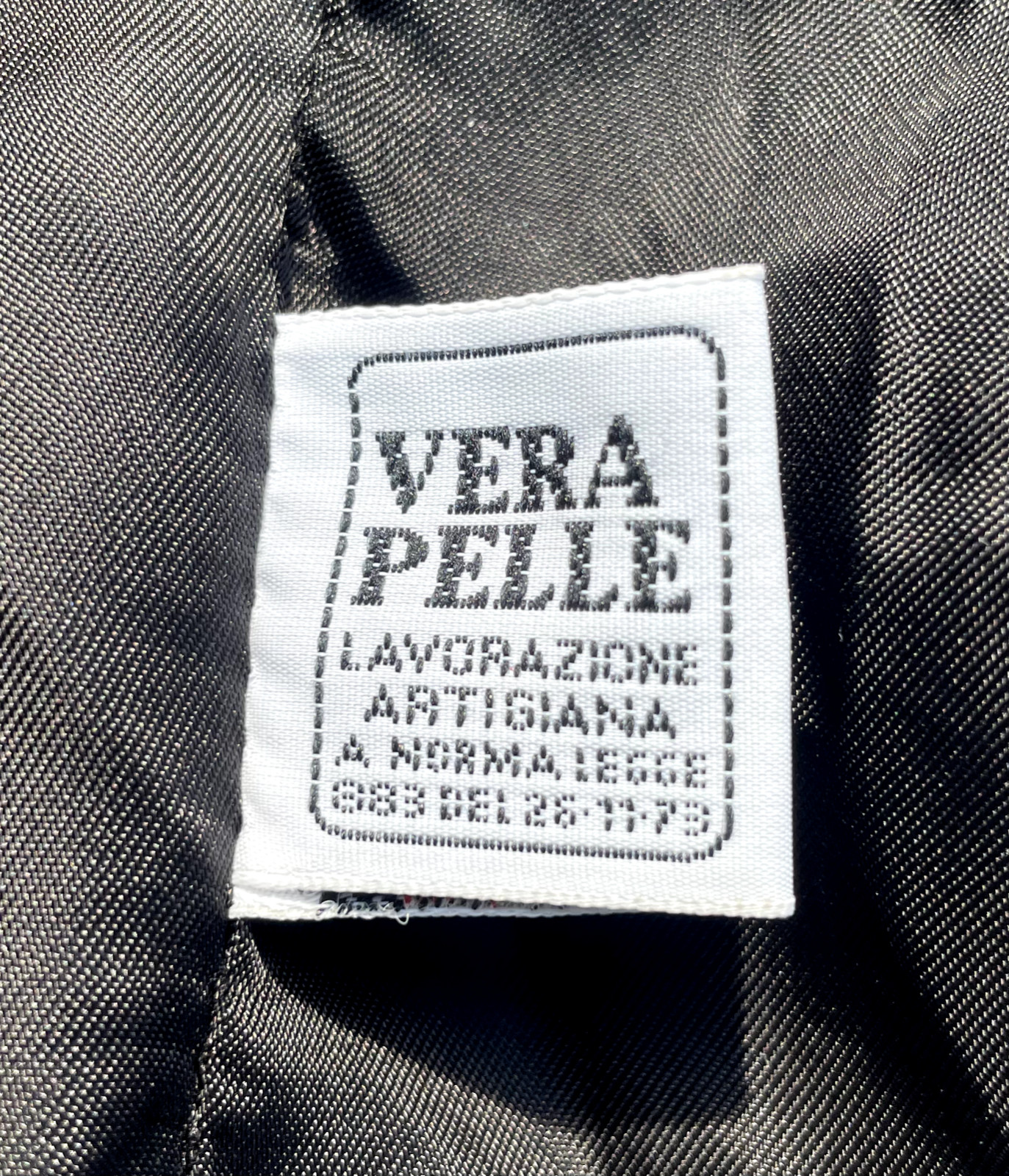 Vintage Vera Pelle Gardini Men’s Black Leather Jacket Zip Made In Italy size XS