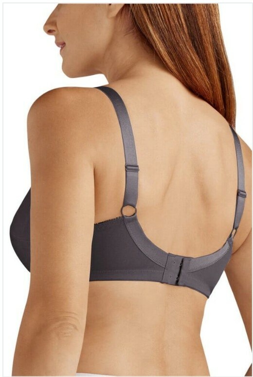 NEW Amoena Nancy Wire-Free Bra 44024 Dark Grey 36DD Pocketed Mastectomy Bra