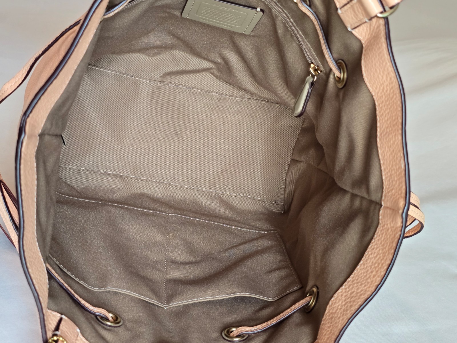 Coach Andy Tote in Faded Blush Pebbled Leather Embossed Horse & Carriage Logo
