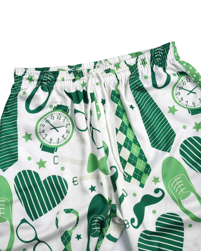 All-Over Print Men’s Satin Pajama Pants, Soft Silky Lounge Sleepwear for Men