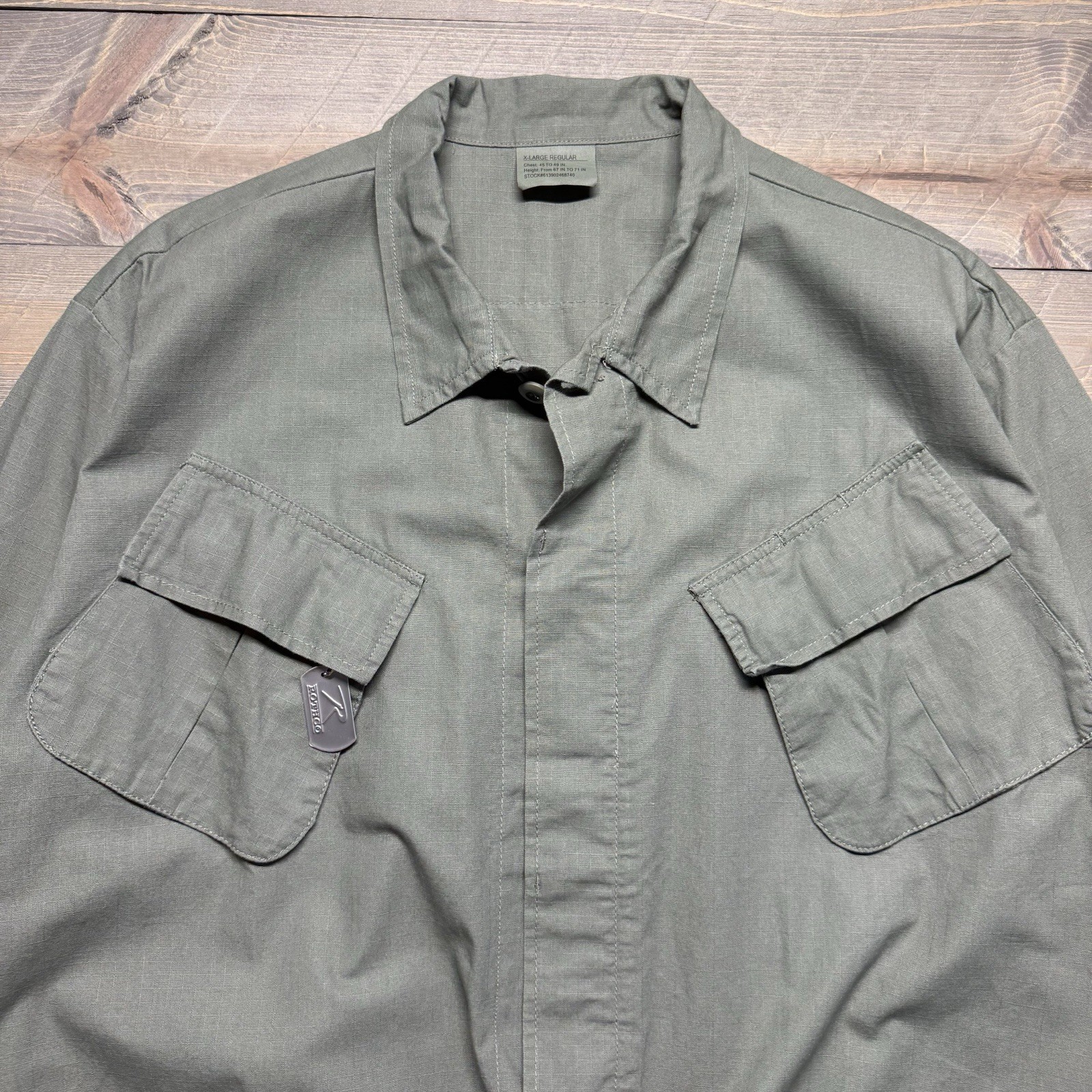 NWT Rothco Vietnam Fatigue Ripstop BDU Shirt Mens XL Olive Drab Slant Pockets