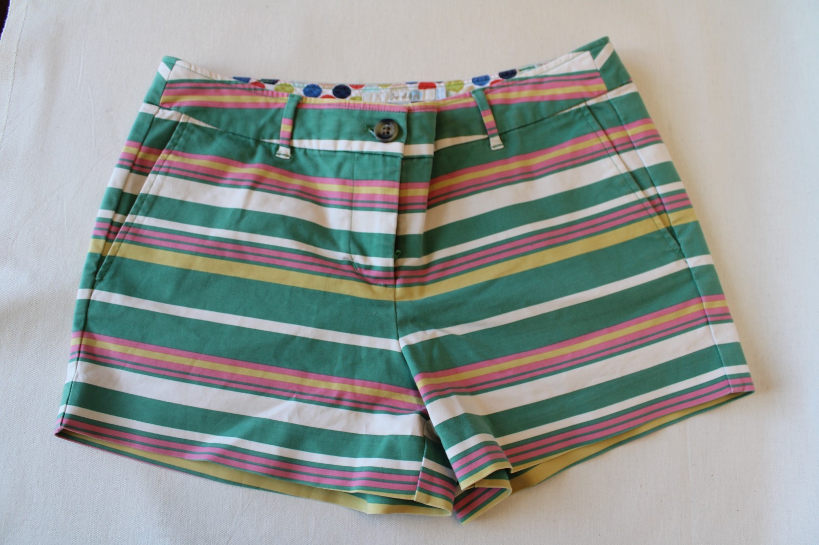 Boden Richmond Striped Stretch Cotton Shorts Size US 6 Petite – 3″ Inseam