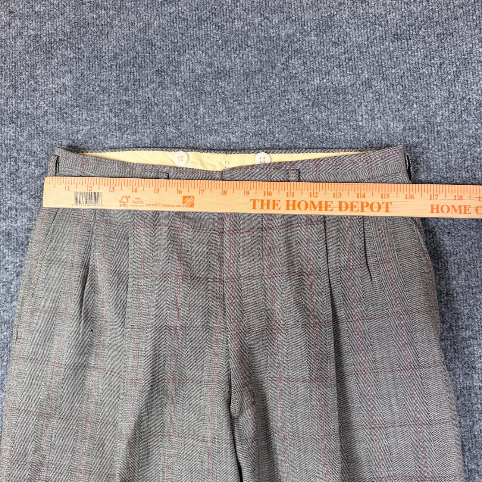 Vintage 50s Drop Loop Pants Mens 32×28 Plaid Wool Talon Zip Pleated Rockabilly