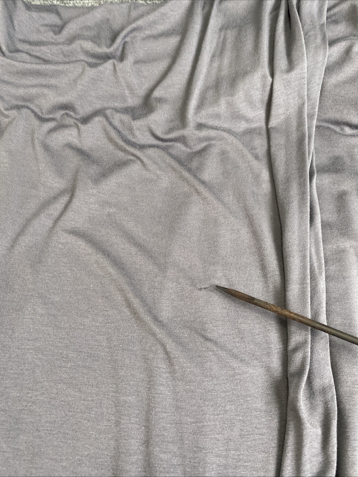 Bailey 44 Form Fitting Slate Gray Asymmetrical Pleated Lined Dress Size M (?)