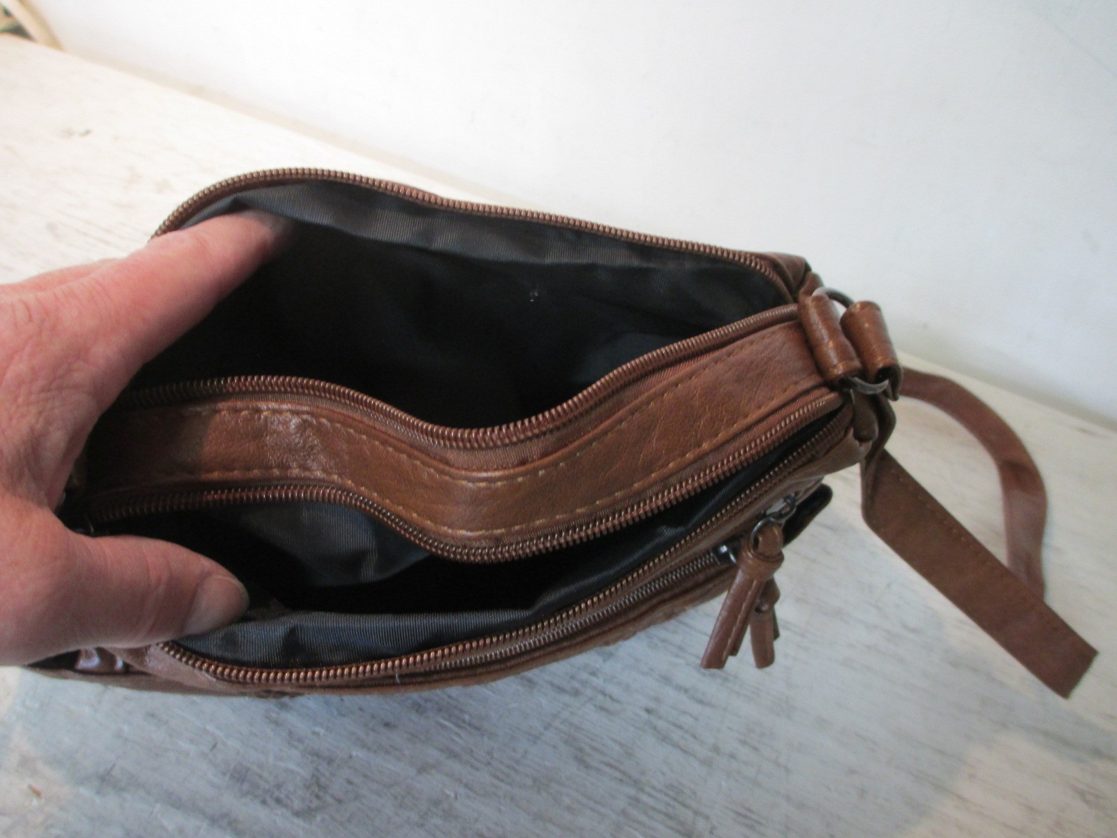 Brown Medium Capacity Super Soft PU Leather Shoulder Purse Crossbody Bag