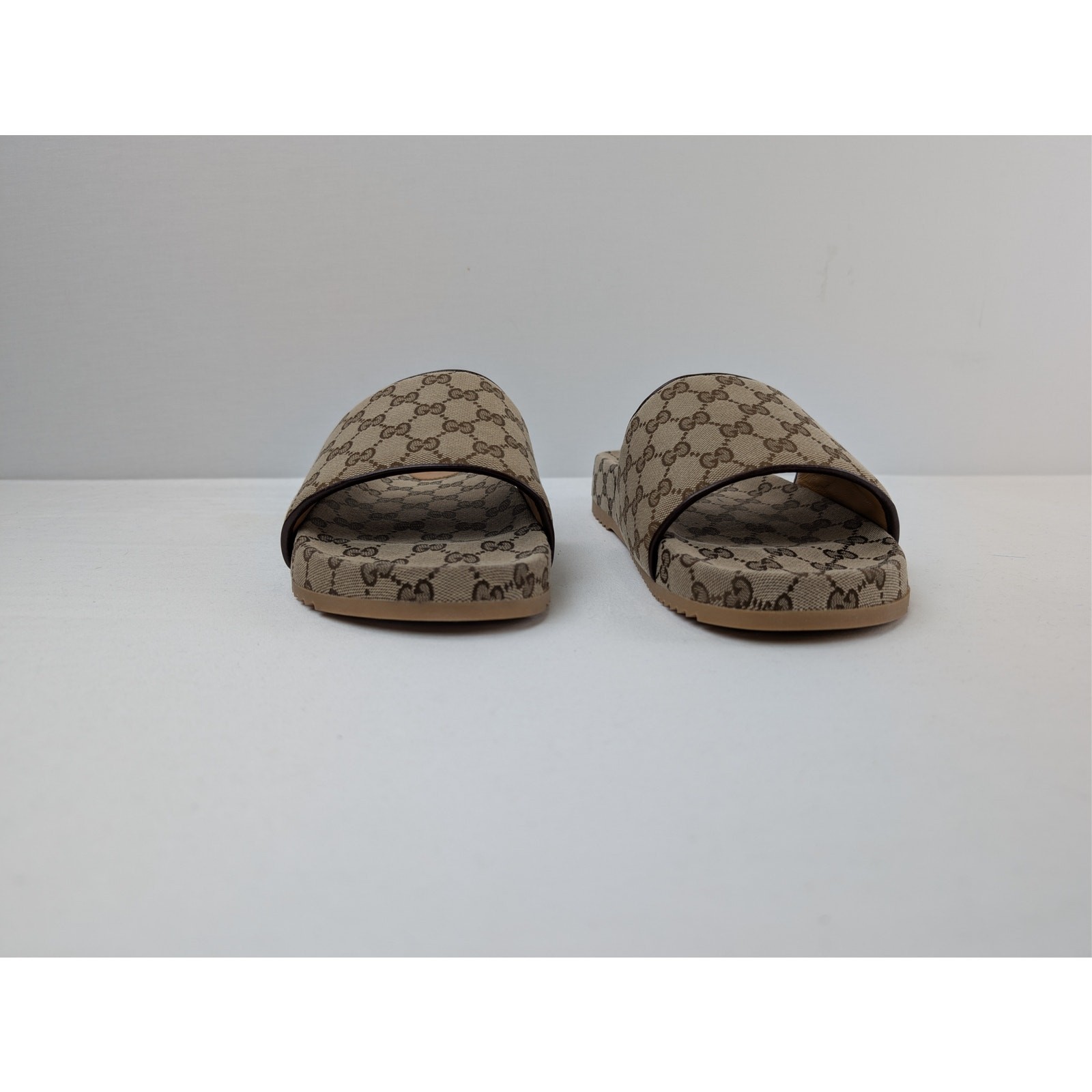 Gucci Sideline GG Canvas Slide Sandals Beige Ebony BNWB 13 Gucci – 13.5 US