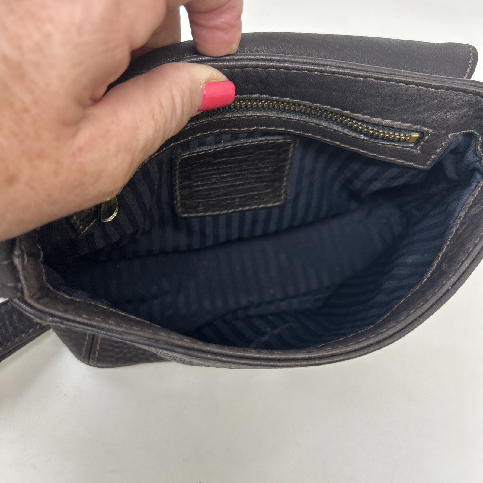VTG Coach Sonoma Pebbled Leather Bag Purse 4929 Dark Brown Small Full Flap