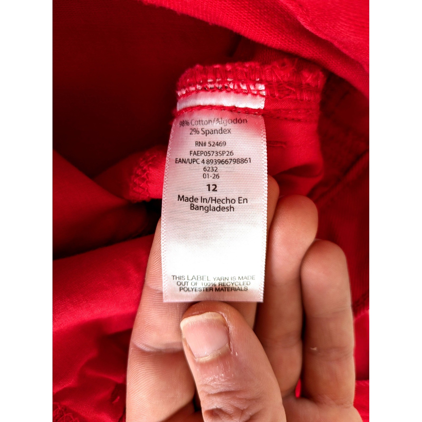 Free Assembly Red Carpenter Utility Pants Straight Jeans Size 12 FAEP0573SP26