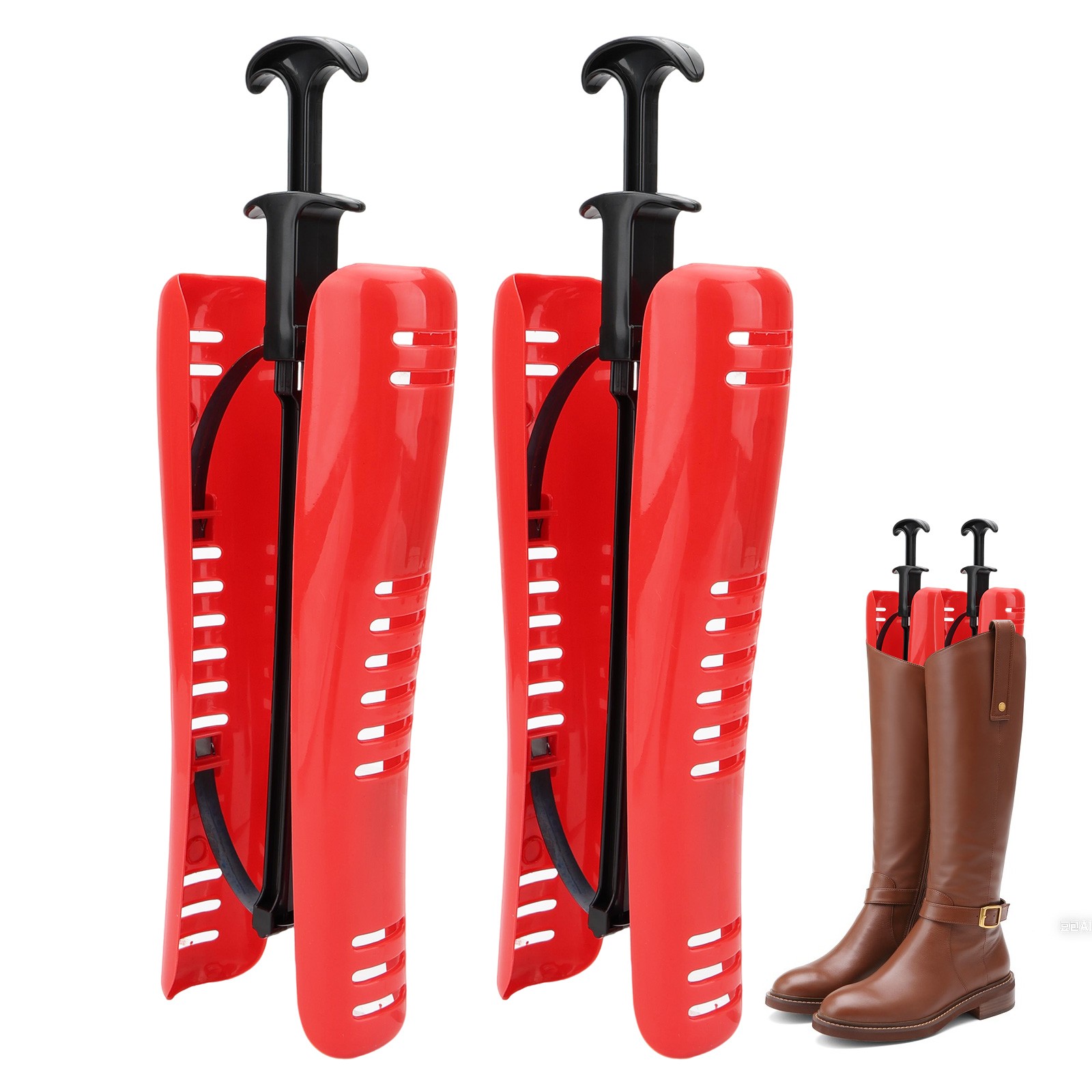 2Pcs Boot Shaper Inserts 12 Inch w/ Adjustable Spring Loaded Vented Leather Boot