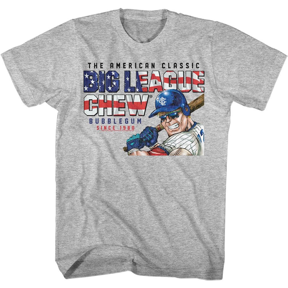 Big League Chew America Text Gray Heather Brands Shirt