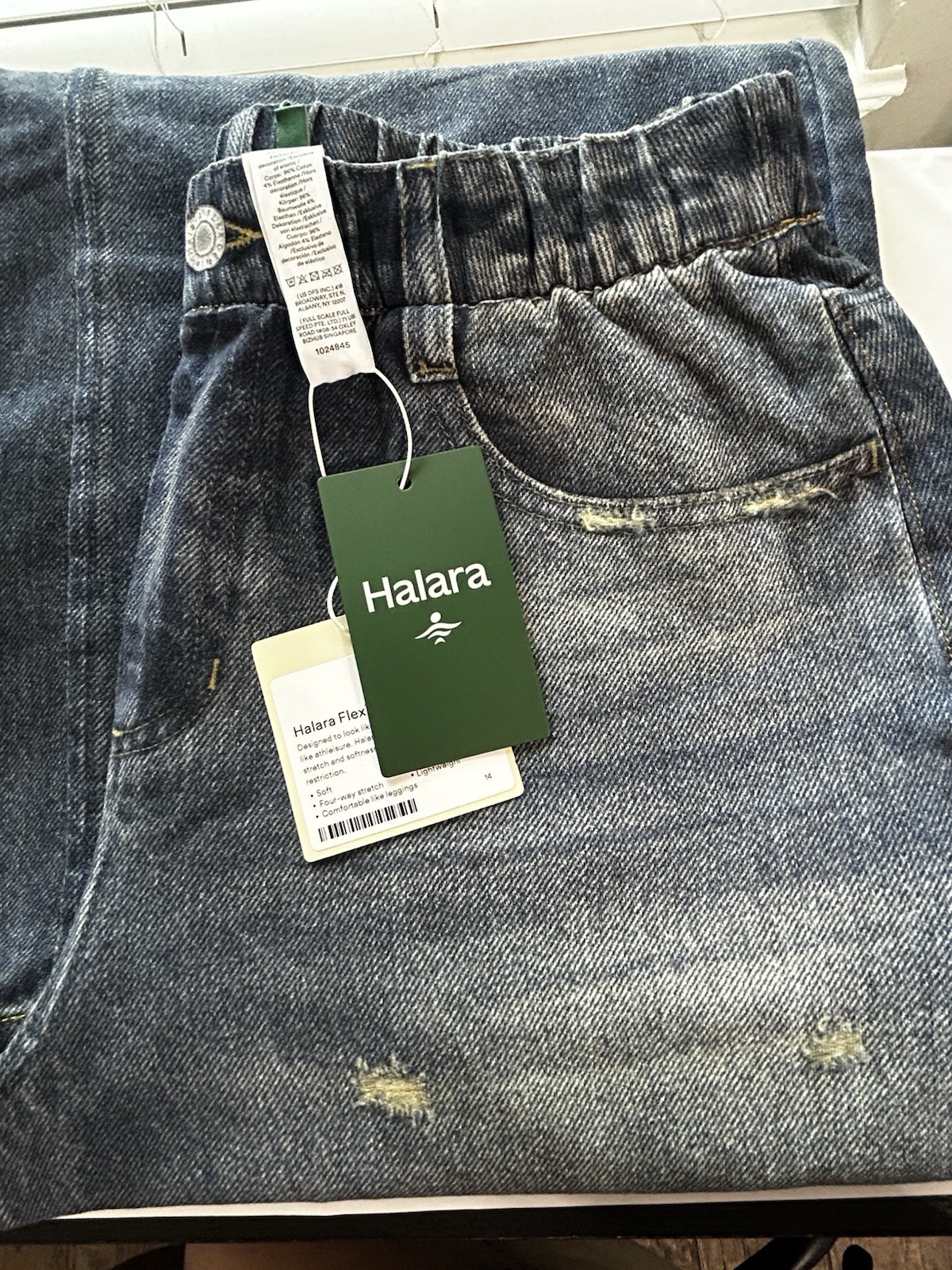 Halara Flex Denim Women’s Wide-Leg Jeans Blue Medium Wash Soft Stretch Size M